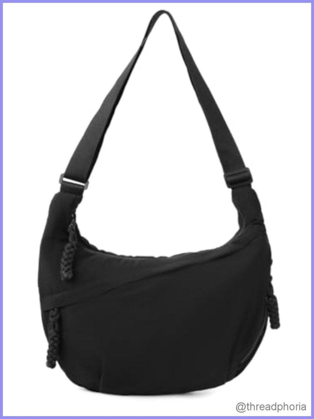 Unisex Nylon Canvas Crescent Hobo Shoulder Bag Waterproof Crossbody